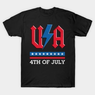 4th of july USA rock n roll thunder lightning style T-Shirt